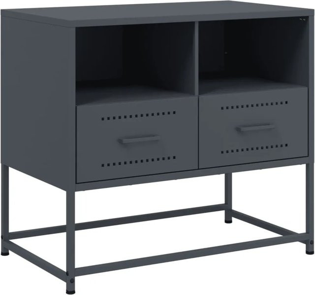 vidaXL TV-Schrank aus Stahl in Anthrazit im Industrie-Stil, B: 68 cm, T: 39 cm, H: 60,5 cm - Bild 1