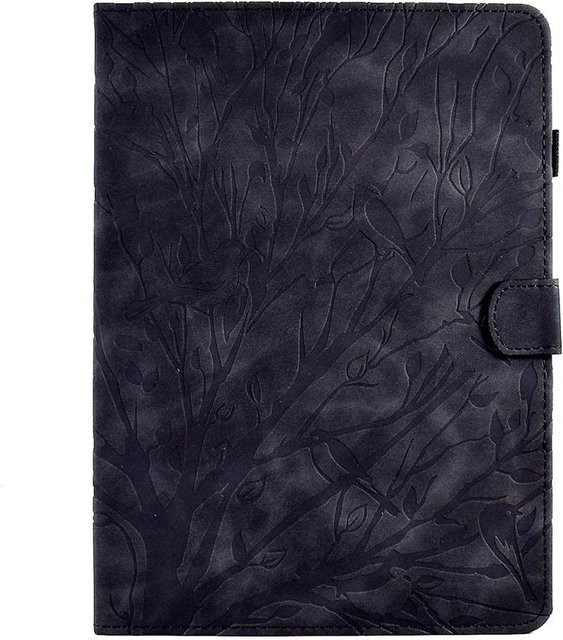 Lenovo Tab P11 Gen 2 Hülle mit geprägtem Baum-Design, Geldbörsen-Funktion und Ständer, Schwarz - Bild 1