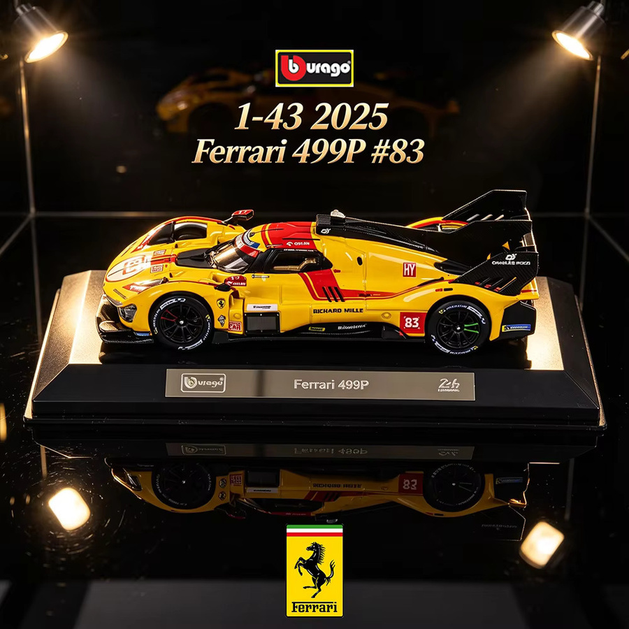 Bburago Ferrari 499P Nr. 83 WEC 24h Le Mans Hypercar 2025, Rennwagen-Modell, 1:43, ab 14 Jahren - Bild 2