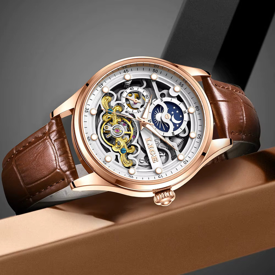 LIGE Armbanduhr, mechanisch, Automatik, Herren - Bild 4