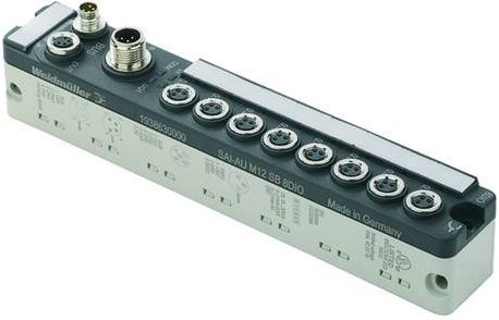 Weidmüller SAI-AU M8 SB 8DO 2A 1938660000 Sensor/Aktorbox aktiv, M8-Verteiler mit Metallgewinde, Grau - Bild 1