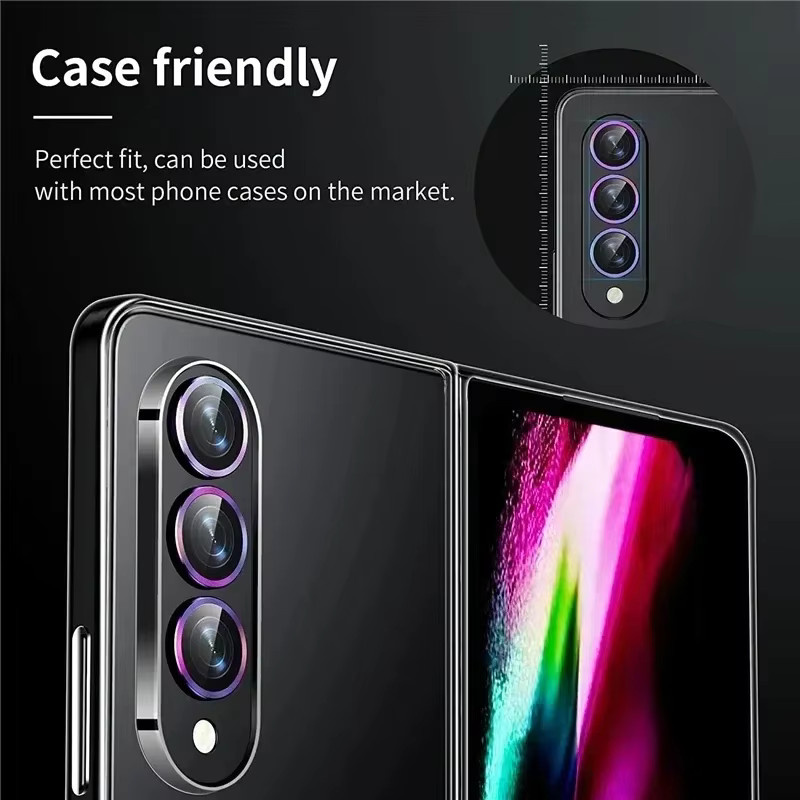 Samsung Galaxy Z Fold 7 Z Flip 7 Z Fold 6 Z Flip 6 Kamera Schutz Set mit Ultra HD Anti-scratch Folie und Metall Objektiv Ring Kappe in Pink - Bild 2