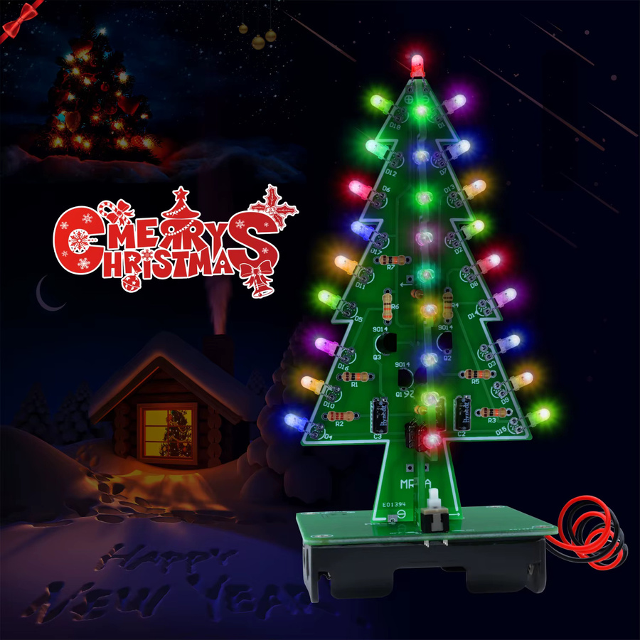 diymore Weihnachtsbaum-Bausatz, LED 3/7-Farben blinkend, Bunt / Mehrfarbig - Bild 2