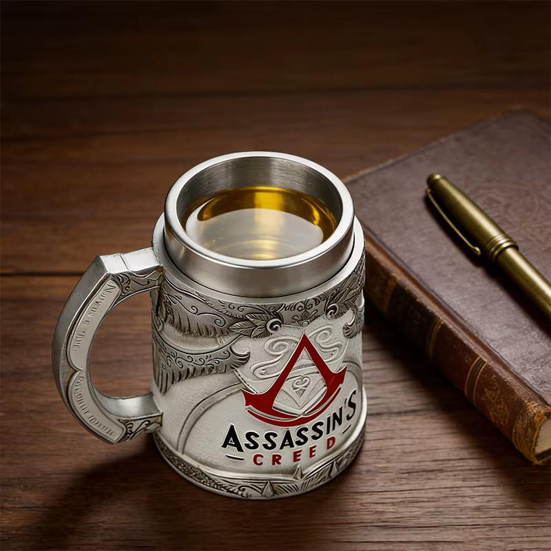 YANG Assassin's Creed Bierkrug aus Edelstahl und Harz in Braun - Bild 3