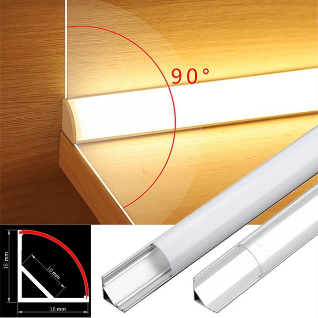 Khelse V-Typ Aluminium LED Profil mit transparenter Abdeckung für 5050 und 3528 LED Streifen, Länge: 0,5 m - Bild 1