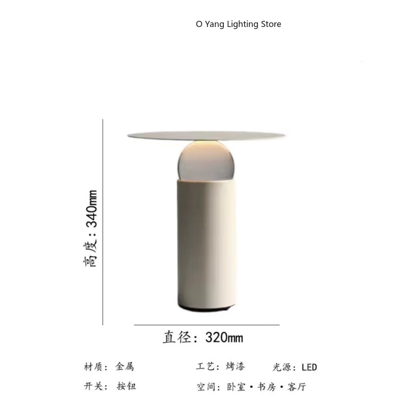 JIANKEXING Moderne Tischlampe mit Kristallkugel in Transparent und Weiß für Wohnzimmer und Schlafzimmer - Bild 3