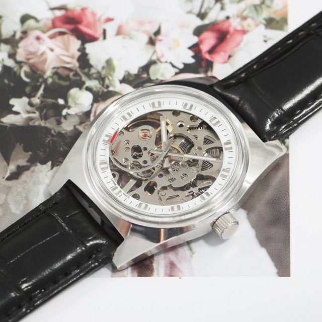 VITEMPORA Armbanduhr Automatik, Edelstahl, Silber, Leder, 36 mm, Herren - Bild 1