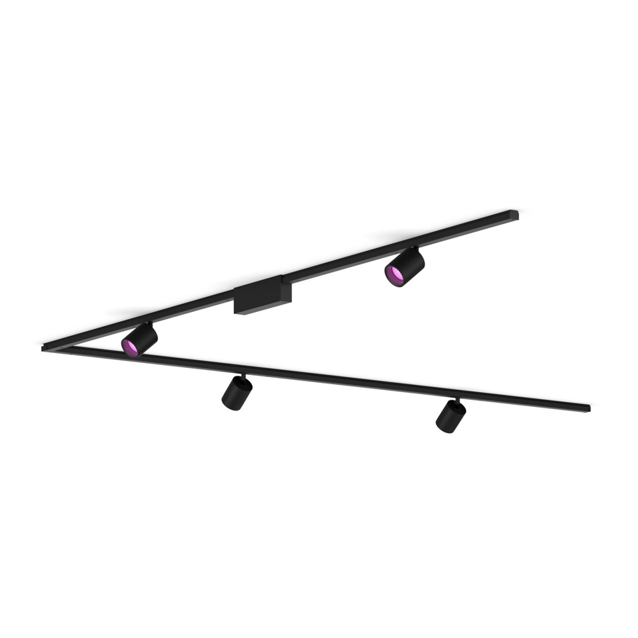 Philips Hue Perifo Basis-Set L-förmige Deckenleuchte in Schwarz mit 4 Spots - Bild 1