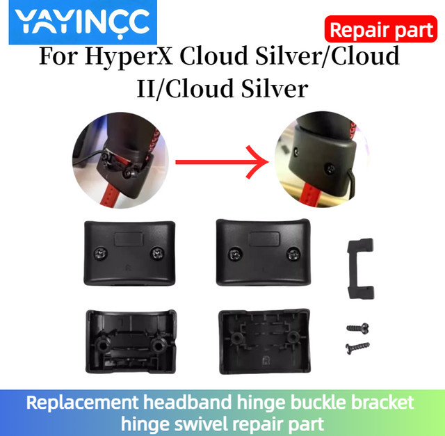 YAYINCC Stirnband Scharnier Schnalle Ersatzteil für HyperX Cloud Silver und Cloud II Headsets in Schwarz oder Silber - Bild 1