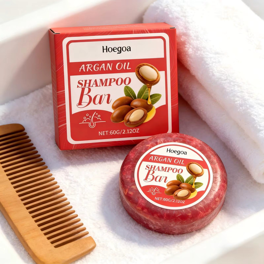 Hoegoa Shampoo-Bar Arganöl, für strapaziertes Haar, Unisex - Bild 4
