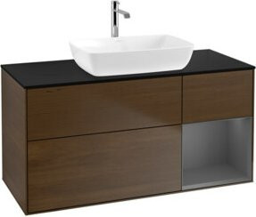V&B Waschtischunterschrank Finion in Walnuss, Breite: 120 cm, Tiefe: 50,1 cm, Höhe: 50,1 cm - Bild 1