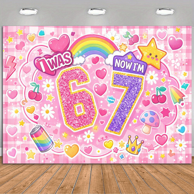 OURFETE Party-Deko Banner ICH BIN JETZT 6, WAR EHER 7 in Mehrfarbig mit Buchstaben und Sternen für Kindergeburtstage - Bild 1