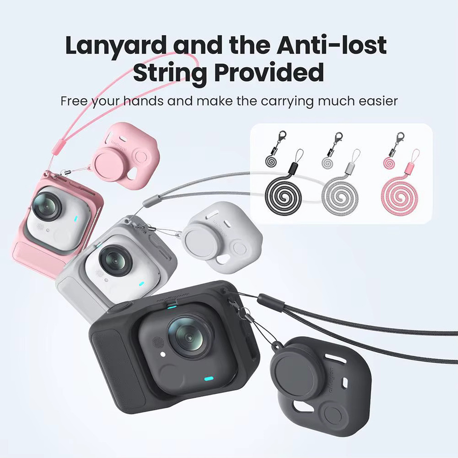 AMagisn Silikon Schutzhülle für Insta360 GO Ultra mit Lanyard, Staubschutz und Anti-Fall Abdeckung für deine Action Kamera - Bild 4