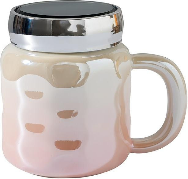Keramiktasse Yiran Furniture in Pink mit Perlglanz-Effekt, 450 ml - Bild 1