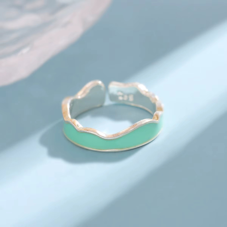 GaGa-Duck Ring, 925 Sterling Silber, Blau, Wellenförmig, Damen - Bild 2