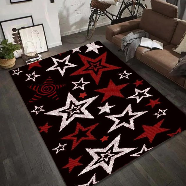 Lodestar Graffiti Sternenmuster Teppich Urban Art Fußmatte aus Polyester in Grau/Mehrfarbig, B/T: 50 x 30 cm - Bild 1