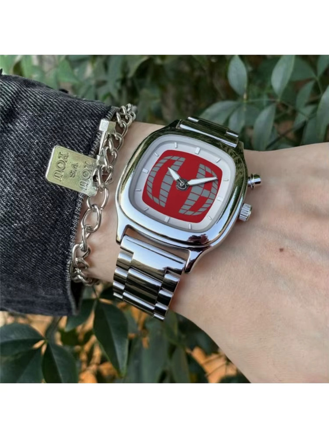 STARPERISH Armbanduhr Quarz, Edelstahl, Rot, Eckig, Herren - Bild 2