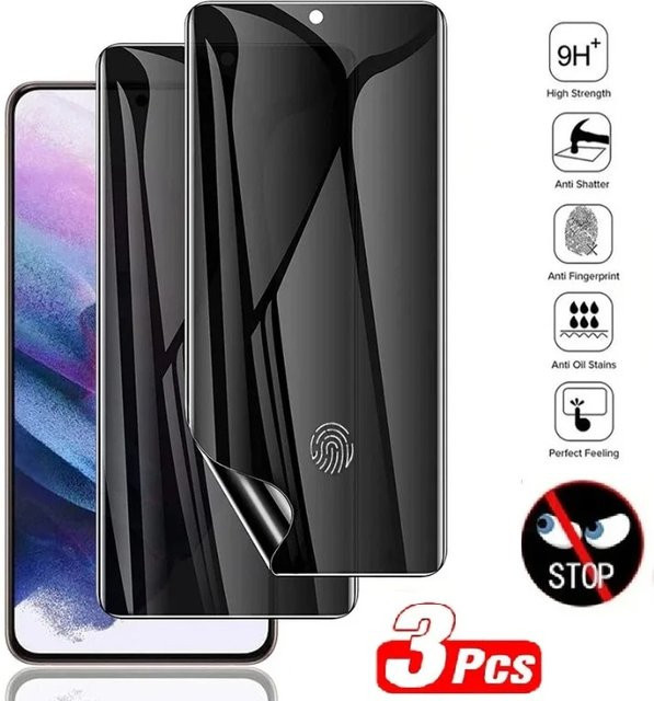 3er-Pack Xiaomi Redmi Note 13 Pro Plus 4G, Redmi Note 13 Pro 5G und Redmi Note 13 Hydrogel Privacy Schutzfolgen Transparent - Bild 1