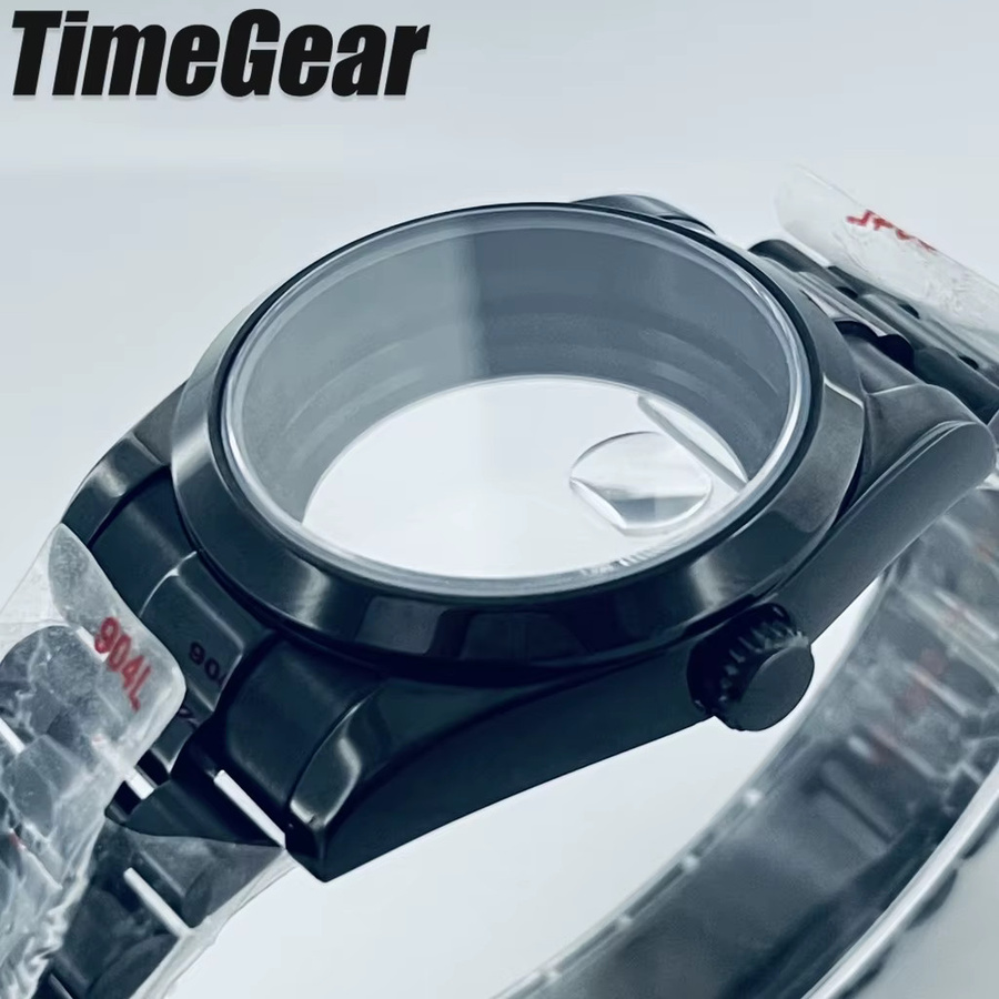 AETEEY Uhrengehäuse Edelstahl, Schwarz, 36mm/40mm, Präsidentenarmband - Bild 2