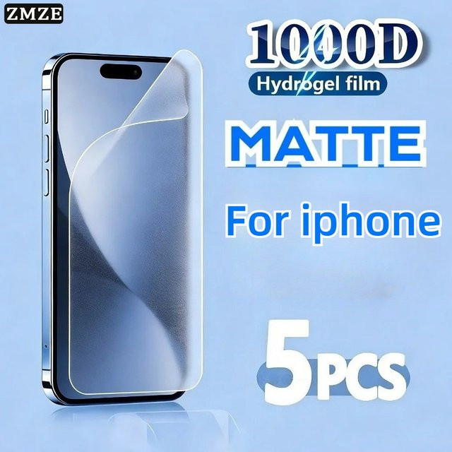 5 Stück ONEVAN Matte Hydrogel-Displayschutzfolie für iPhone 17 Pro Max, 17E, 16, 15, 14, 13 mit Anti-Fingerabdruck-Funktion - Bild 1