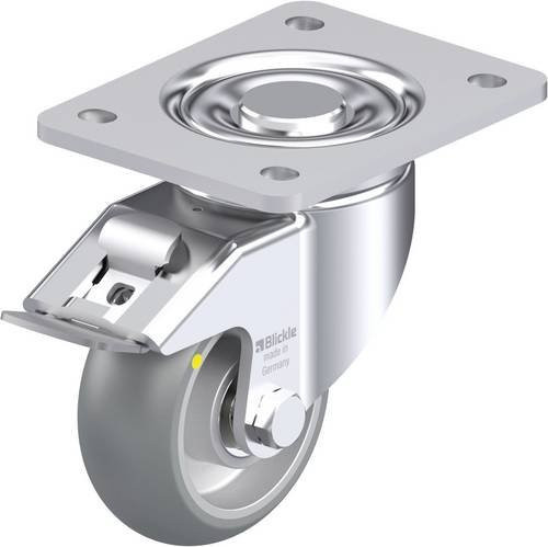Blickle Stahlblech-Lenkrolle LH-ALTH 101K-3-FI-AS-CO in Silber/Grau mit 100 mm Rad-Durchmesser und 420 kg Tragfähigkeit - Bild 1