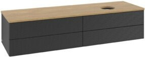 V&B Waschtischunterschrank Antao mit Frontstruktur in Eiche Honigbraun, B: 160 cm, T: 50 cm - Bild 1