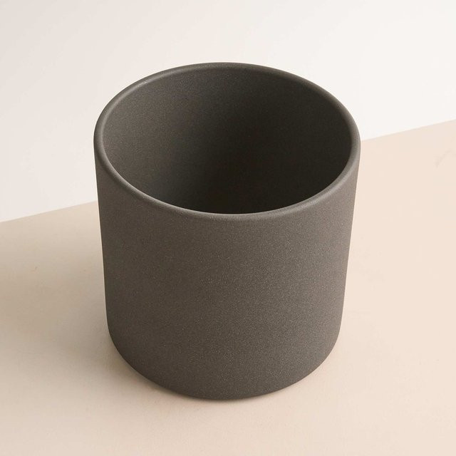 Keramik Übertopf BLUME2000 Tabletop in Anthrazit, Höhe: 23,0 cm, Breite: 21,5 cm, Tiefe: 21,5 cm - Bild 1