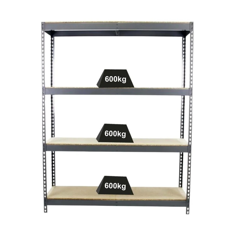 PROREGAL Schwerlastregal Wood Beast Four Grau, 4 Ebenen, H x B x T: 200 x 150 x 60 cm, Fachlast 600 kg - Bild 2