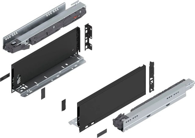 Blum Legrabox Pure Set Schubladensystem mit Blumotion Soft-Close, Nennlänge: 350 mm, Tragkraft: 40 kg, Farbe: Carbonschwarz matt - Bild 1