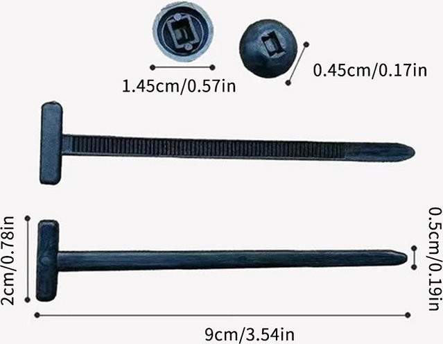 Robuste Nylon-Kabelbinder-Schnallen mit Stiftknopf-Design in Schwarz für die Autoreparatur - Bild 1