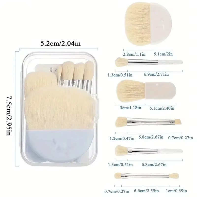 6er Make-up Pinsel Set mit Box, Unisex - Bild 2