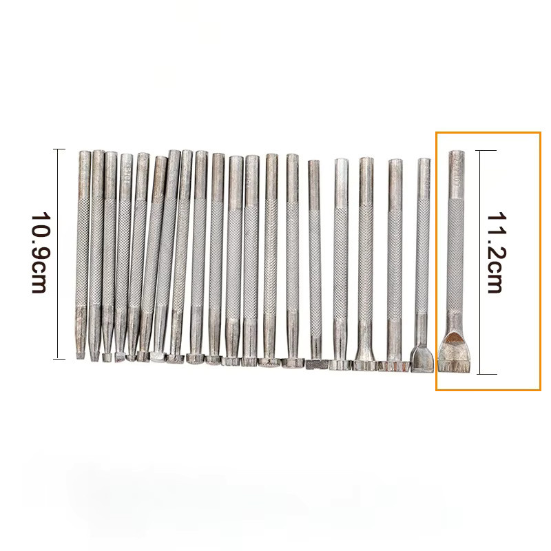 20-teiliges Metall Lederstempel Set für Sattler und DIY Lederhandwerk in Silber - Bild 5