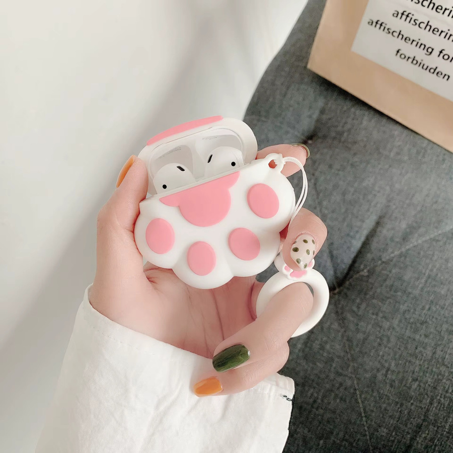 ZHANZHI Cartoon Kopfhörerhülle mit Handring für AirPods 1/2, AirPods Pro, AirPods Pro 2 und AirPods 3 in Weiß oder Pink - Bild 3