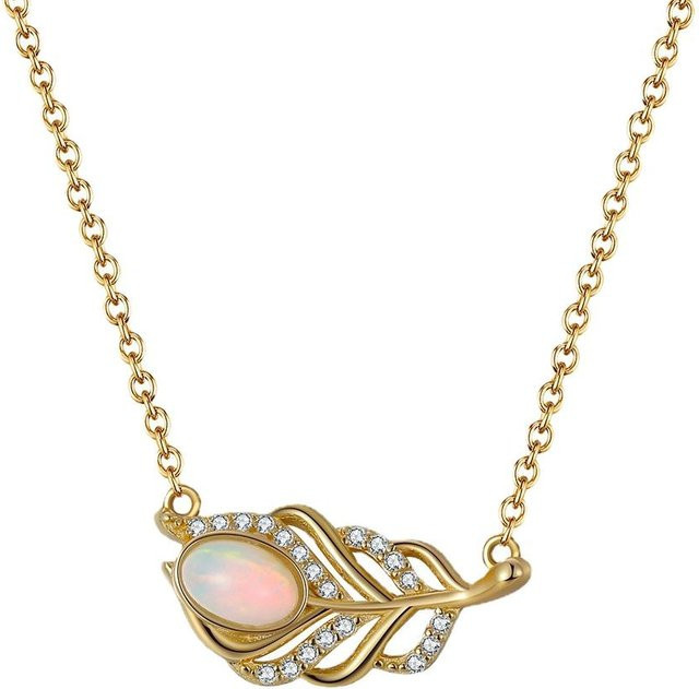 Halskette 925 Silber, Gold, Zirkonia, Damen - Bild 1
