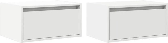 vidaXL Wand-Nachttische mit integrierter LED-Beleuchtung, 2er-Set, Weiß - Bild 1