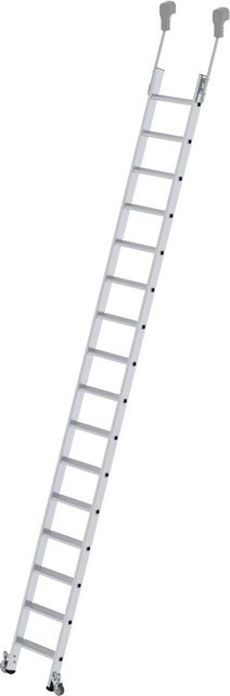 PROREGAL Stufen-Regalleiter Fahrbar 16 Stufen in Silber - Bild 1
