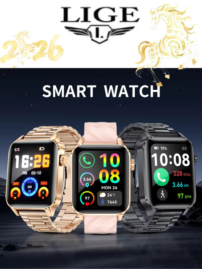 foxbox Smartwatch, Edelstahl, Schwarz, Rechteckig - Bild 7