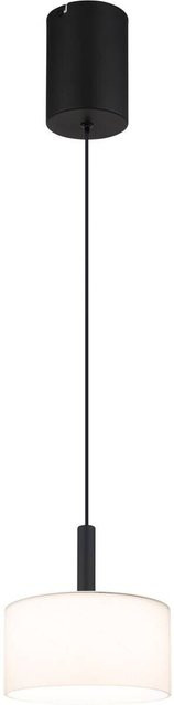 GLOBO Pendelleuchte modern in Mattschwarz mit Opal Glas, rund, Höhe: 150 cm, Durchmesser: 20 cm - Bild 1