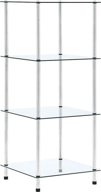 Vidaxl 4-stufiges Regal aus gehärtetem Glas und Metall, Transparent, B/T/H: 40 x 40 x 100 cm - Bild 1