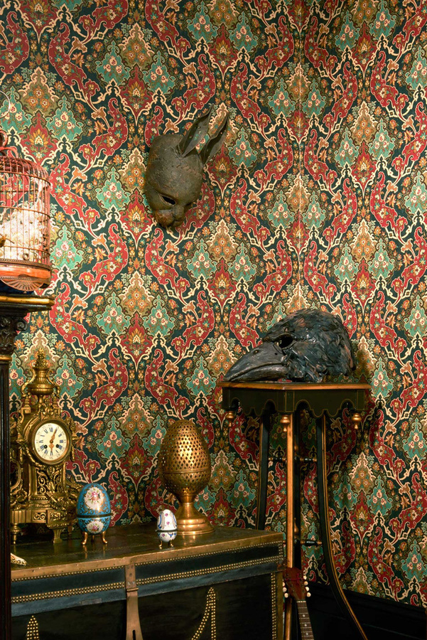 Cole & Son Tapete Pushkin in Rot und Petrol mit abstraktem orientalischem Design aus Vlies - Bild 1