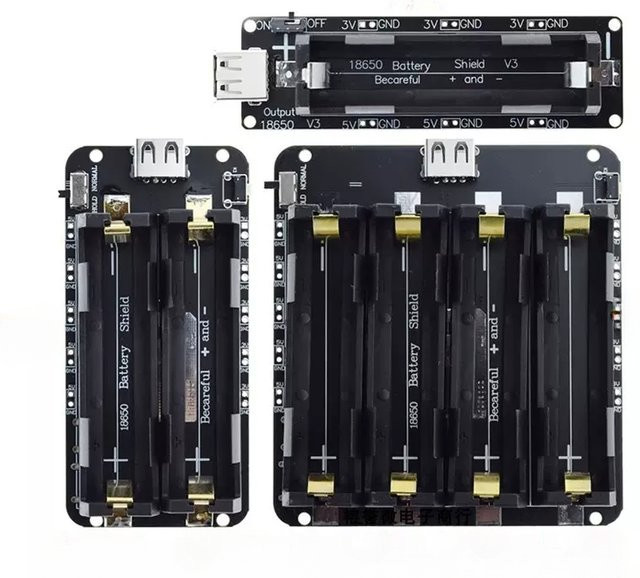 ESP32 ESP32S Batterie-Lade-Modul V3 mit Micro USB und USB-A Port für Wemos, Raspberry Pi und Arduino, Schwarz - Bild 1