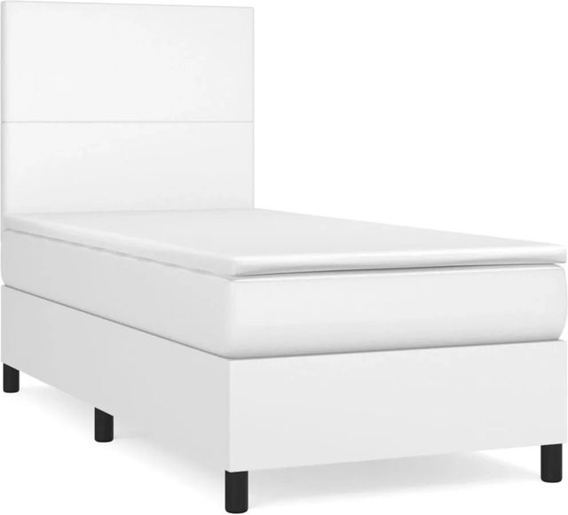 vidaXL Boxspringbett mit Matratze Hybrid Weiß B/T/H: 90 x 200 cm - Bild 1