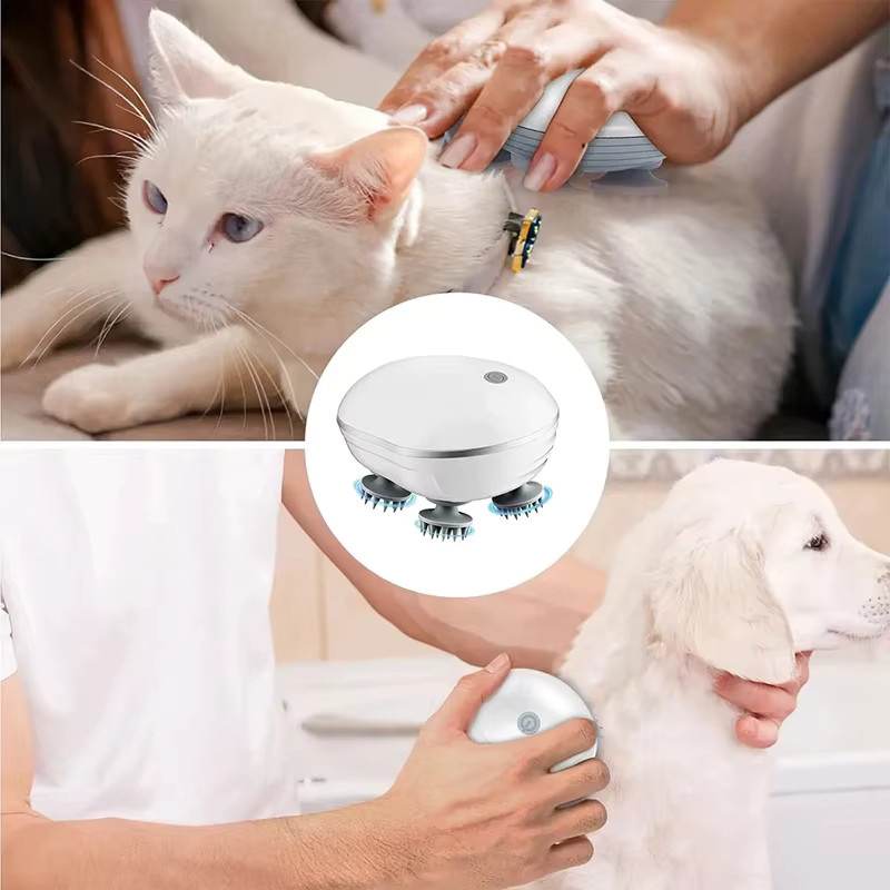 pyeeyan Elektrisches Kopfhautmassagegerät, Unisex, Weiß-Lila - Bild 4