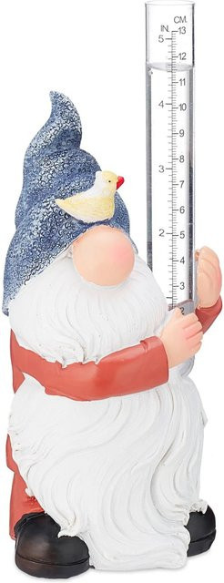Relaxdays Regenmesser Gartenzwerg aus Polyresin in Bunt, Witterungsbeständig, Höhe: 18 cm, Breite: 8,5 cm, Tiefe: 8 cm - Bild 1