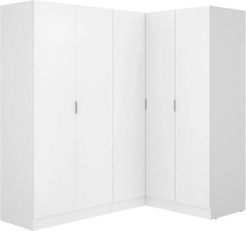 Vente-unique Kleiderschrank Listowel Eckschrank mit Scharniertüren in Weiß, Höhe: 173 cm