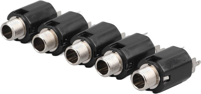 CosyHome 3-poliger Stereo-Schweißstecker für E-Gitarren-Audiobuchsen, 6,35 mm, Schwarz - Bild 1
