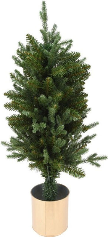 Home Styling Künstlicher Weihnachtsbaum in goldenem Blumentopf, Höhe: 90 cm - Bild 1