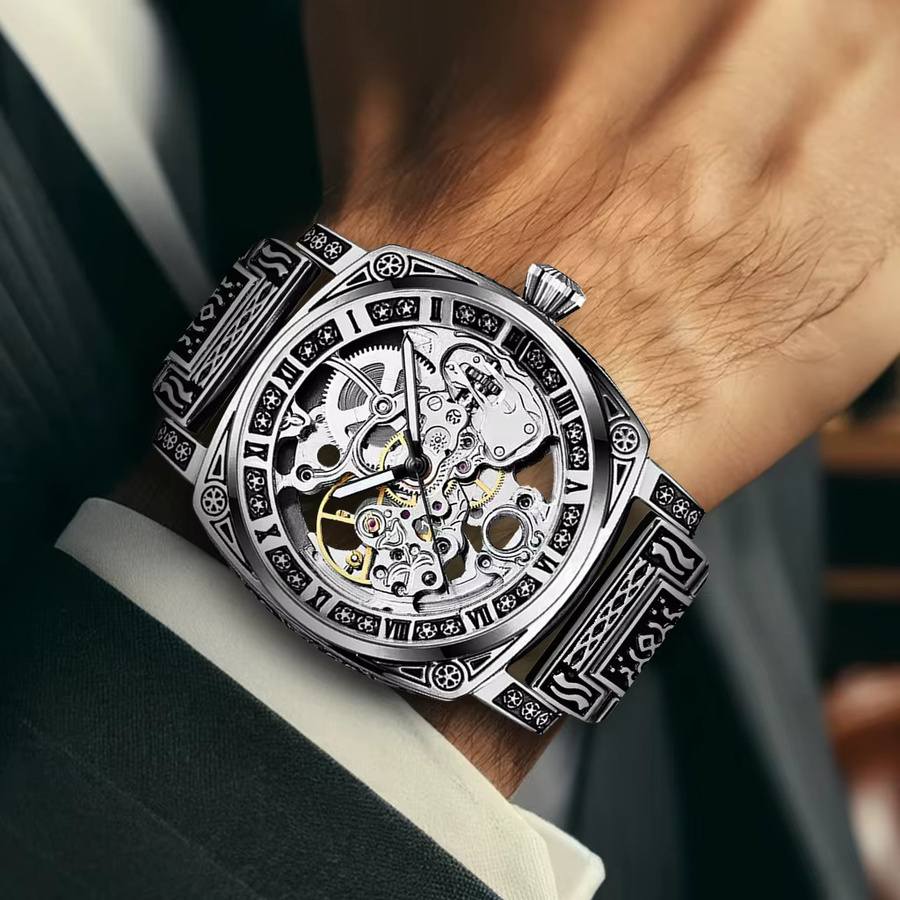 CAROTIF Armbanduhr Automatik, Edelstahl, Silber, Herren - Bild 2