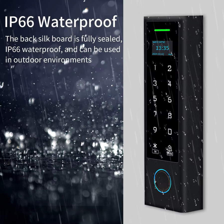 LUCKING DOOR WLAN Biometrie Fingerabdruck Zutrittskontrollsystem mit Video-Gegensprechanlage und RFID 125Khz in Schwarz - Bild 2