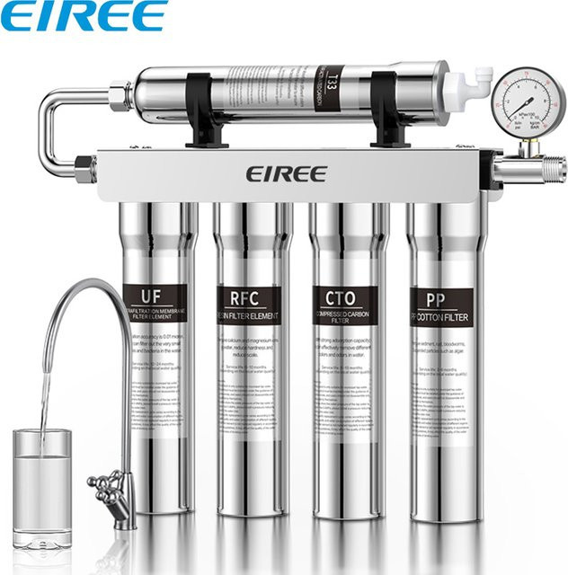 EIREE Wasserfiltersystem aus 304 Edelstahl in Silber mit 5 Stufen UF-Wasserreiniger für deine Küche - Bild 1